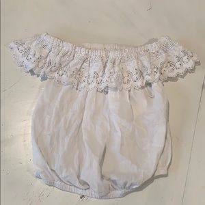 Off the shoulder white top